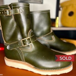 SOLD Wesco Boots X The Shop Short Stack Olive Boss Engineer Boot 9D